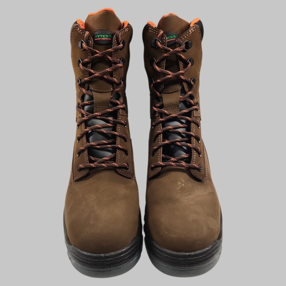 NEW HYTEST KNOX Waterproof  Direct Attach Steel Toe 8" Boot Sz 13W Brown Men's